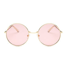 Load image into Gallery viewer, 2023 Retro Round Pink Sunglasses Women Brand Designer Sun Glasses For Women Alloy Mirror Female Oculos De Sol Black