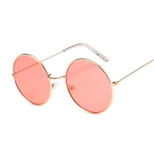 Load image into Gallery viewer, 2023 Retro Round Pink Sunglasses Women Brand Designer Sun Glasses For Women Alloy Mirror Female Oculos De Sol Black