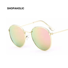 Load image into Gallery viewer, 2023 Round Retro Sunglasses Women Brand Designer Female Mirror Sunglasses Ray Pink  Sun Glasses For Women UV400