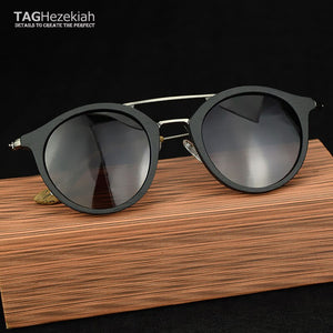 2023 TAG Hezekiah Brand designer polarized sunglasses 7097 wood grain sunglasses women men Retro driving classic sun glasses