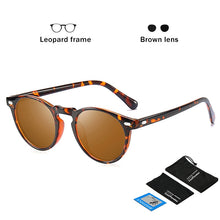 Carica l'immagine nel visualizzatore di Gallery, 2023 TR90 Lightweight Tortoise Brown Unisex Sunglasses Polarized Men Women Vintage Retro Small Round gafas oculos de sol UV400