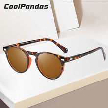 Carica l'immagine nel visualizzatore di Gallery, 2023 TR90 Lightweight Tortoise Brown Unisex Sunglasses Polarized Men Women Vintage Retro Small Round gafas oculos de sol UV400