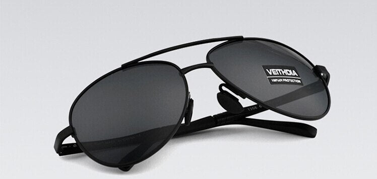2023 VEITHDIA UV400 Pilot Yurt Sun Glasses Men Polarized Sunglasses Brand Logo Design Driving Glasses Goggles Oculos de sol 1306