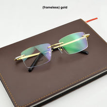 Load image into Gallery viewer, 2023 Brand  rimless glasses frame titanium eye glasses frames for men Square Business eyeglasses frames men
