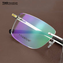 Load image into Gallery viewer, 2023 Brand  rimless glasses frame titanium eye glasses frames for men Square Business eyeglasses frames men