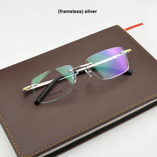 Load image into Gallery viewer, 2023 Brand  rimless glasses frame titanium eye glasses frames for men Square Business eyeglasses frames men