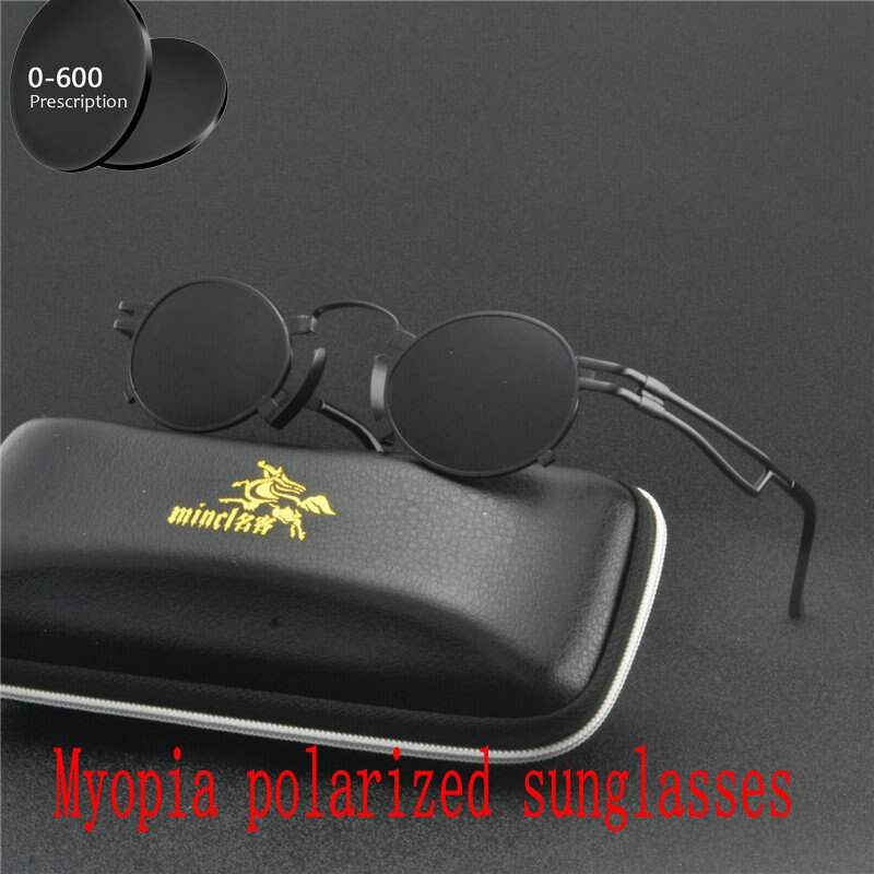 2023 Small round  Men Women Sun Glasses Polarized black Sunglasses Custom Made Myopia Minus Prescription Lens -1 to -6 FML