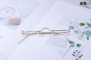 montatura per occhiali vibrato senza lenti con catena intarsiata di perle occhiali decorativi per foto occhiali da donna super fire 