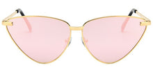Load image into Gallery viewer, 2023 Black  Women Colour   Cat Eye Sunglasses  Metal Reflective flat lens Sun Glasses Female oculos