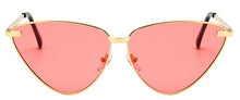 Load image into Gallery viewer, 2023 Black  Women Colour   Cat Eye Sunglasses  Metal Reflective flat lens Sun Glasses Female oculos