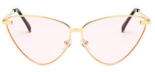 Load image into Gallery viewer, 2023 Black  Women Colour   Cat Eye Sunglasses  Metal Reflective flat lens Sun Glasses Female oculos