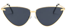 Load image into Gallery viewer, 2023 Black  Women Colour   Cat Eye Sunglasses  Metal Reflective flat lens Sun Glasses Female oculos