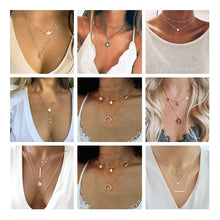 Load image into Gallery viewer, 2020 Bohemian Natural Stone Beads Hearts Birds Leaves Chain Necklaces Pendants for Women Vintage Multi Layer Jewelry Collar