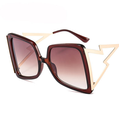 2023 Brand Designer Butterfly Square Sunglasses Women Vintage Lightning Frame Gradient Oversized Sun Glasses For Female