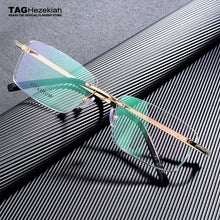 Load image into Gallery viewer, 2023 Brand titanium glasses frame men Rimless frame glasses eye glasses frames for men spectacle frames mens myopia eyeglasses