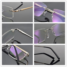 Load image into Gallery viewer, 2023 Brand titanium glasses frame men Rimless frame glasses eye glasses frames for men spectacle frames mens myopia eyeglasses