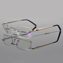 Load image into Gallery viewer, 2023 Brand titanium glasses frame men Rimless frame glasses eye glasses frames for men spectacle frames mens myopia eyeglasses