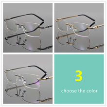 Load image into Gallery viewer, 2023 Brand titanium glasses frame men Rimless frame glasses eye glasses frames for men spectacle frames mens myopia eyeglasses