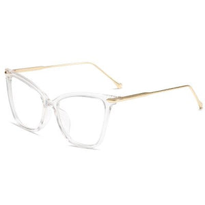 Cat Eye Glasses Frames Women Metal Goggles Transparent Glsses Frame For Female Big Frame Eyeglasses Clear Lens Eye Glasses