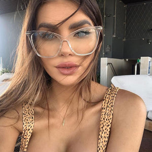 Cat Eye Glasses Frames Women Metal Goggles Transparent Glsses Frame For Female Big Frame Eyeglasses Clear Lens Eye Glasses