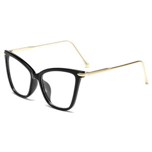 Cat Eye Glasses Frames Women Metal Goggles Transparent Glsses Frame For Female Big Frame Eyeglasses Clear Lens Eye Glasses