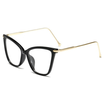 Cat Eye Glasses Frames Women Metal Goggles Transparent Glsses Frame For Female Big Frame Eyeglasses Clear Lens Eye Glasses