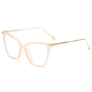 Cat Eye Glasses Frames Women Metal Goggles Transparent Glsses Frame For Female Big Frame Eyeglasses Clear Lens Eye Glasses