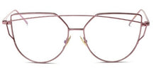 Load image into Gallery viewer, 2023 Cat Eye vintage Brand designer rose gold mirror Eyeglasses For Women Metal Clear lens Glasses Female oculos