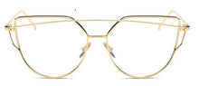 Load image into Gallery viewer, 2023 Cat Eye vintage Brand designer rose gold mirror Eyeglasses For Women Metal Clear lens Glasses Female oculos
