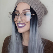 Load image into Gallery viewer, 2023 Cat Eye vintage Brand designer rose gold mirror Eyeglasses For Women Metal Clear lens Glasses Female oculos