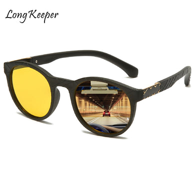 2023 Classic Yellow Color Glasses Lens Round Sunglasses Women Men Vintage Brand Sun Glasses for Men Oculos De Sol UV400