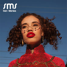 Load image into Gallery viewer, 2023 Crystal Sunglasses Frames For Women Wave Eyeglasses Alloy Frames For Men Eyewear Decoration Half Frame Glasses