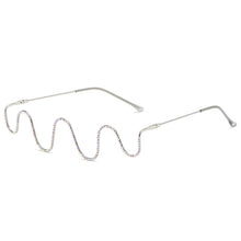 Load image into Gallery viewer, 2023 Diamond Glasses Frames Women Half Frame Eyeglasses Ladies Rhinestone Wave Eyewear Decoration Spectacles