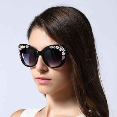 2023 Flower Sunglasses  Brand Designer Sunglasses Cat Eye Glasses Vintage Eyeglasses Shades for Women Gafas de sol