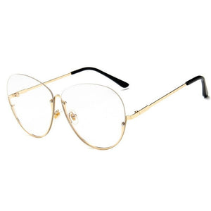 Fashion Half Frame Round Glasses Women Transparent Vintage Large Eyeglasses Gold Frames Clear Lens Glasses Men Lady Eyewear