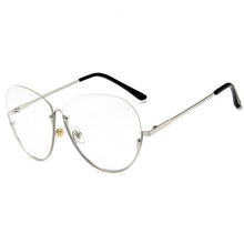 Load image into Gallery viewer, Fashion Half Frame Round Glasses Women Transparent Vintage Large Eyeglasses Gold Frames Clear Lens Glasses Men Lady Eyewear