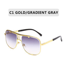Load image into Gallery viewer, 2022  Metal gradient square frame men's sunglasses brand Design driving sunglasses Vintage sun Glasses oculos de sol