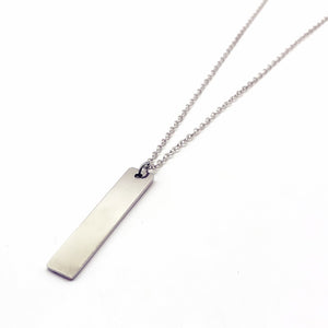 2020 Fashion New Black Rectangle Pendant Necklace Men Trendy Simple Stainless Steel Chain Men Necklace Jewelry Gift