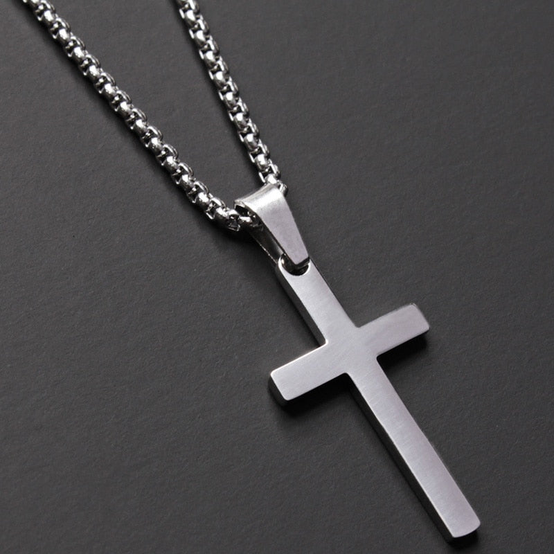 2020 Fashion New Classic Cross Men Necklace  Stainless Steel Chain Pendant Necklace For Men Jewelry Gift