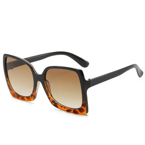 Fashion Oversized Women Sunglasses Brand Designer Plastic Female Big Frame Gradient Sun Glasses UV400 gafas de sol mujer