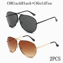 Carica l&#39;immagine nel visualizzatore di Gallery, 2022  Pilot Sunglasses Women Men Brand Designer Retro Mirror Sun Glasses Outdoor Driving Eyewear Shades for Women