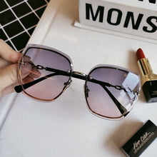 Load image into Gallery viewer, 2023 Rimless Square Sunglasses Women Crysta Arms Metal Gradient Blue Pink Cat Eye Glasses Elegant Brand Eyewear Feminino