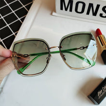 Load image into Gallery viewer, 2023 Rimless Square Sunglasses Women Crysta Arms Metal Gradient Blue Pink Cat Eye Glasses Elegant Brand Eyewear Feminino