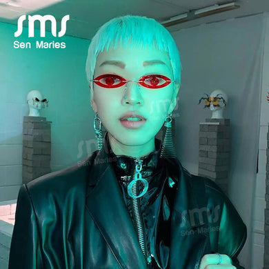 2023 Rimless Vintage Punk Sunglasses Women  Brand Steampunk Shades Men Sun Glasses Unique Eyes Oculos Feminino