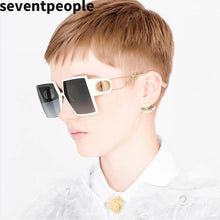 Load image into Gallery viewer, 2023 Square Oversized Sunglasses Women Double D-Shaped Metal Temple Design Butterfly Shades Eyewear Retro Sun Glasses