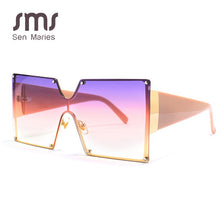 Load image into Gallery viewer, 2023 Square Sunglasses Women Brand Designer Oversized Gradient Blue Black One Piece Sun Glasses Style Shades UV400