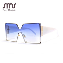 Load image into Gallery viewer, 2023 Square Sunglasses Women Brand Designer Oversized Gradient Blue Black One Piece Sun Glasses Style Shades UV400