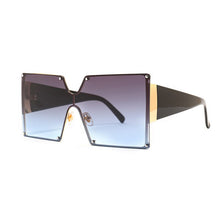 Load image into Gallery viewer, 2023 Square Sunglasses Women Brand Designer Oversized Gradient Blue Black One Piece Sun Glasses Style Shades UV400