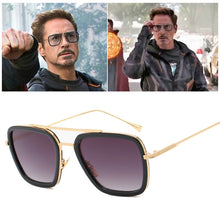 Carica l'immagine nel visualizzatore di Gallery, 2022   Tony Stark Flight 006 Style Sunglasses Men Square Aviation Brand Design Sun Glasses Oculos De Sol UV400