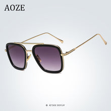 Carica l'immagine nel visualizzatore di Gallery, 2022   Tony Stark Flight 006 Style Sunglasses Men Square Aviation Brand Design Sun Glasses Oculos De Sol UV400